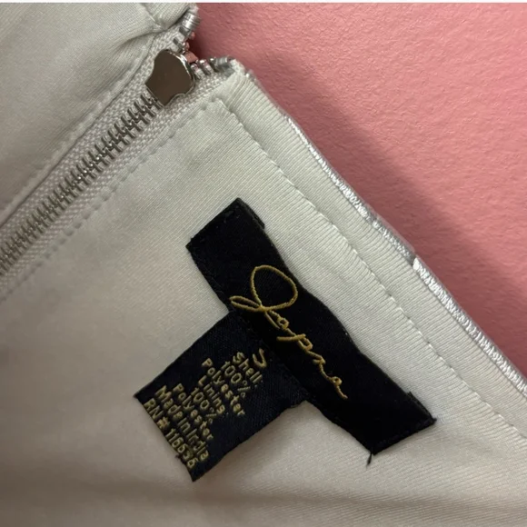 NWOT Japna Metallic Silver Zip Up Corset Faux Leather Crop Bustier Sz S - Picture 12 of 12